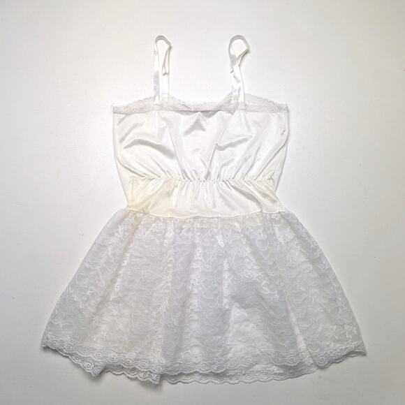 Vintage Slip Girls Size 12 White Nylon Lace - Picture 5 of 6